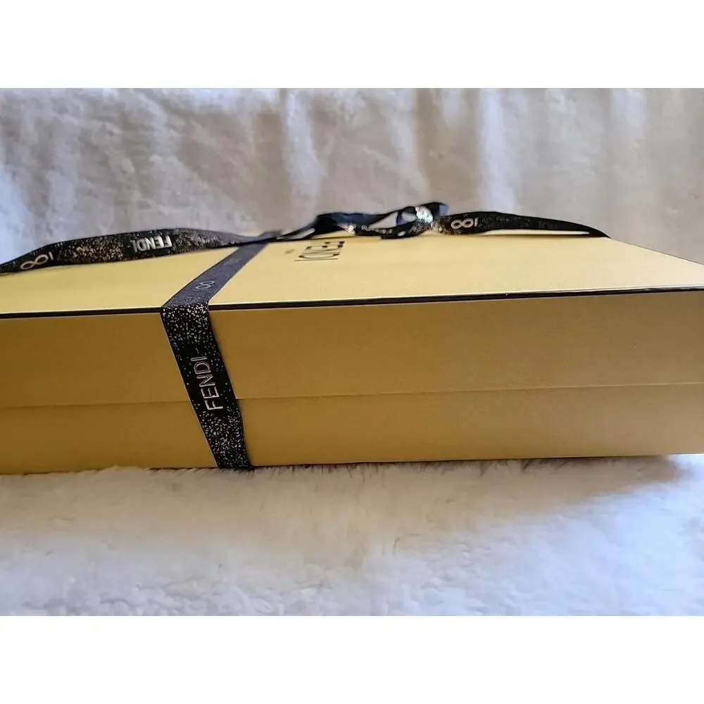 New Authentic Fendi Roma Gift Box 15.5”x 11.5” X 3” Ribbon Included Logo Classic